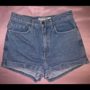 American Apparel Denim High-Waist Short Light Wash